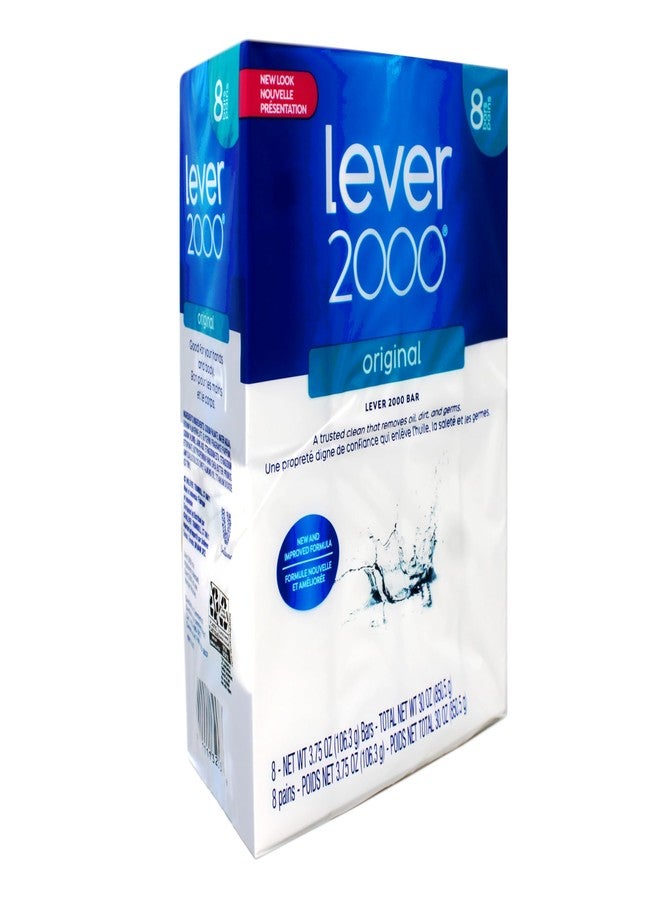 Lever 2000 Original Bar Soap, New and Improved Formula, Trusted Clean for Hands and Body, 8 Bars, 3.75 oz Each - Image 1